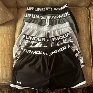 Under Armour Youth L Girls Black and Gray Shorts